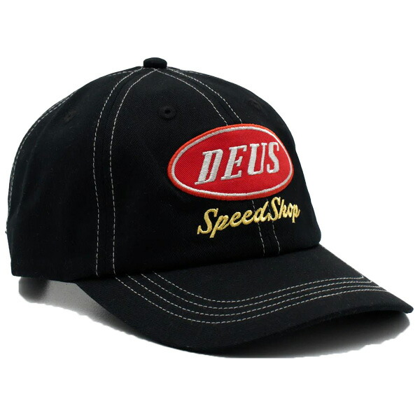 DEUS EX MACHINA ( デウスエクスマキナ ) / キャップ 帽子 / SPEEDSHOP CAP - BLACK / DMP257950 / メンズ レディース ブラック 黒 ロゴ 刺繍 シンプル