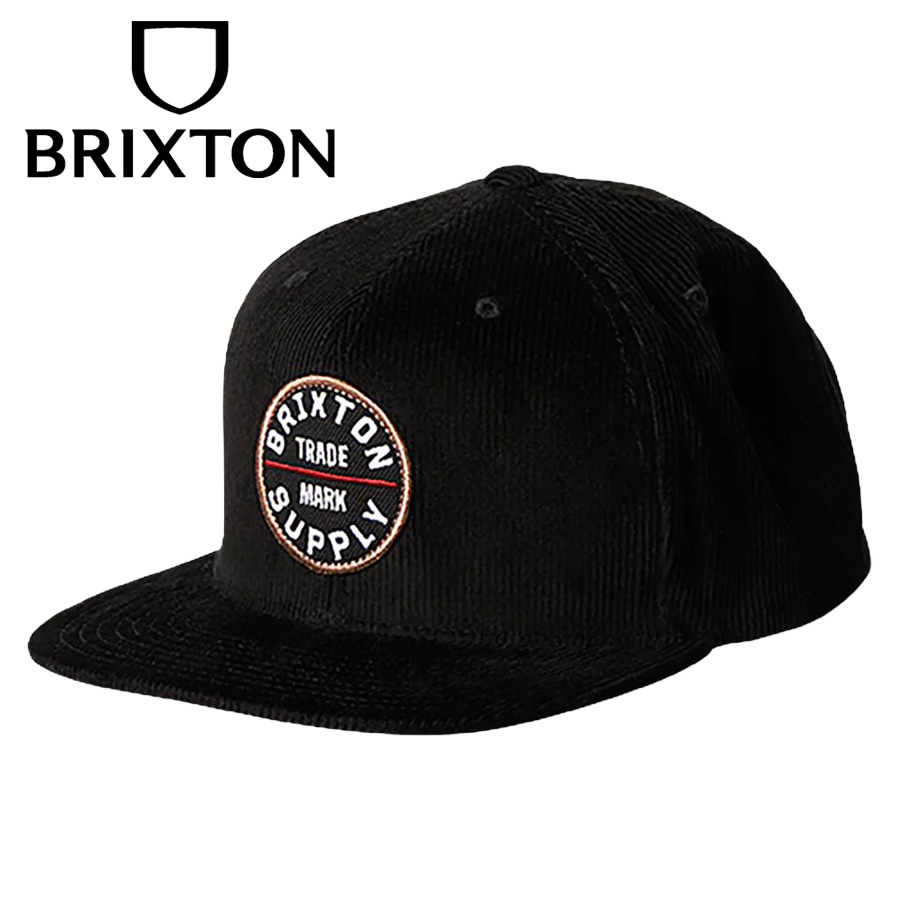 [正規取扱店] BRIXTON ブリクストン / ベースボールキャップ 帽子 / OATH III SNAPBACK - BLACK CORD / 10777-BKCRD / メンズ レディース フリーサイズ ブラック 定番ロゴ