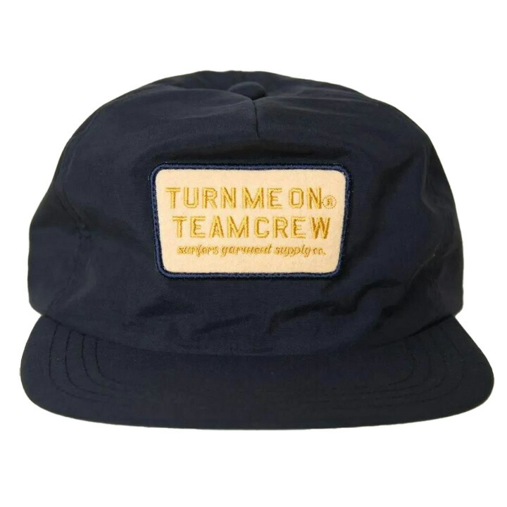 TURN ME ON(ターンミーオン) / 帽子 キャップ / TEAM CREW ナイロンCAP - BLACK / 525-331 / メンズ ブラック 黒 ワッペン ドローコード シンプル