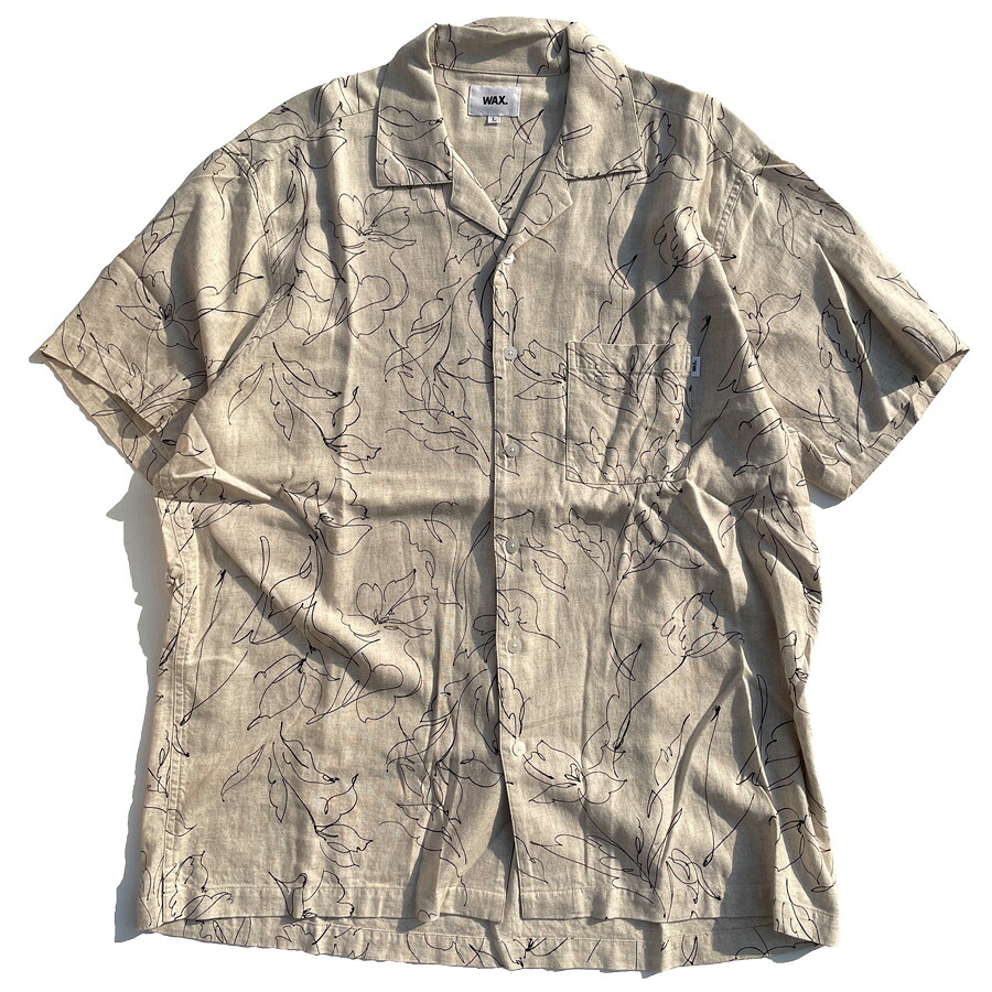 WAX(ワックス) / レーヨン リネンシャツ / PRINTED RAYON LINEN SHIRTS - NATURAL / WX-0425 / メンズ THM