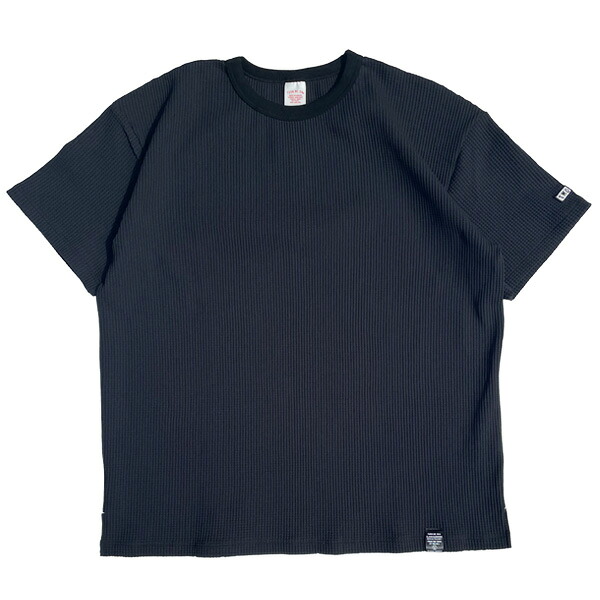 TURN ME ON(ターンミーオン) / 半袖 ワッフルサーマルＴ / ワッフルサーマルTEE - BLACK / 125-603 / メンズ ブラック 黒 ワッフルサーマル 吸水速乾 UV｜タータスストアー大阪