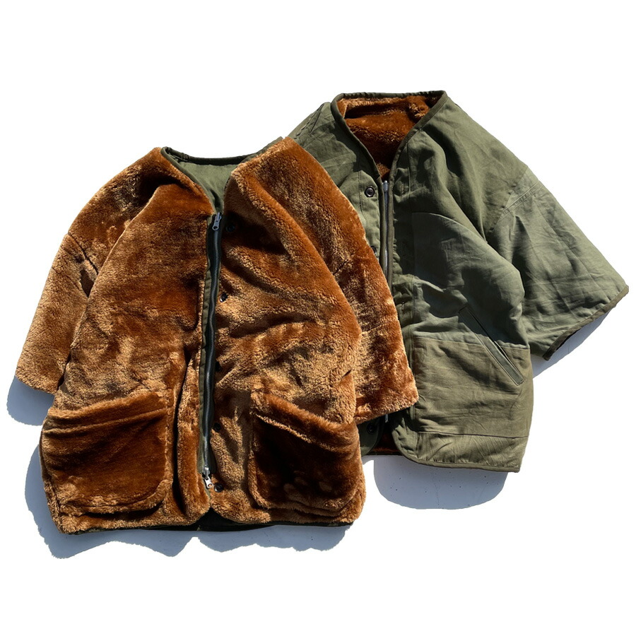 カ*ビ様 ナスングワム　ミリタリージャケット オリーブグリーンとブラウン Nasngwam. ナスングワム / GRIZZLY S/S JACKET グリズリーエスエス