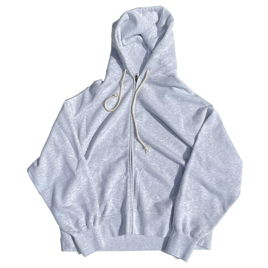 WAX(蝋涙) / 汗水 ジップアップパーカー フーディー / VINTAGE ZIP HOODIE - ASH / WX-0478 / メンズ THM ベージュ