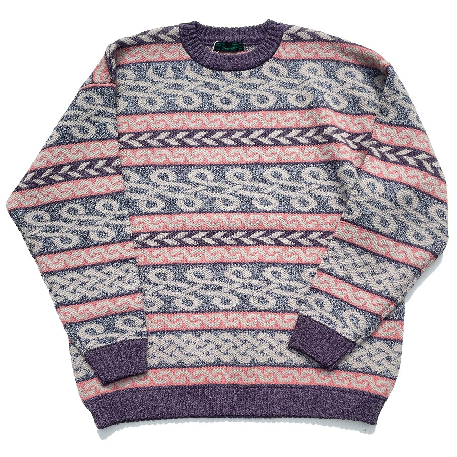 NASNGWAM (ナスングワム) / ケルティックニット /  BRAID KNIT - PURPLE / K0770203 / メンズ 総柄スウェーター ニット・セーター-トップス