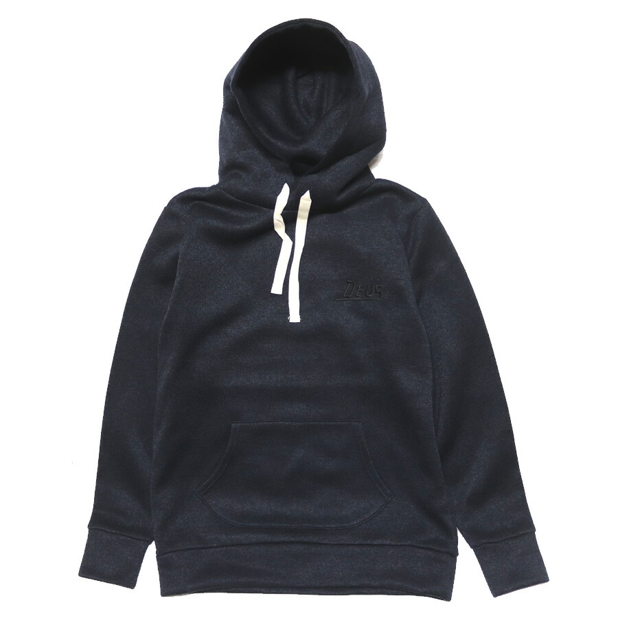 DEUS EX MACHINA ( デウスエクスマキナ ) 裏起毛ニットプルオーバーパーカー / VAPOR KNIT HOODIE - NAVY / DPT92009 / ネイビー 紺 シンプル ロゴ 刺繍 父の日 メンズ ギフト|タータスストアー大阪