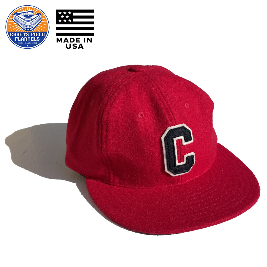 EBBETS FIELD FLANNELS(エベッツ) / 帽子 ベースボールキャップ ウール USA製 / COASTAL CAROLINA UNIVERSITY 1968 VINTAGE BALLCAP / RED / メンズ レッド 赤 アメリカ製｜タータスストアー大阪 10,725円