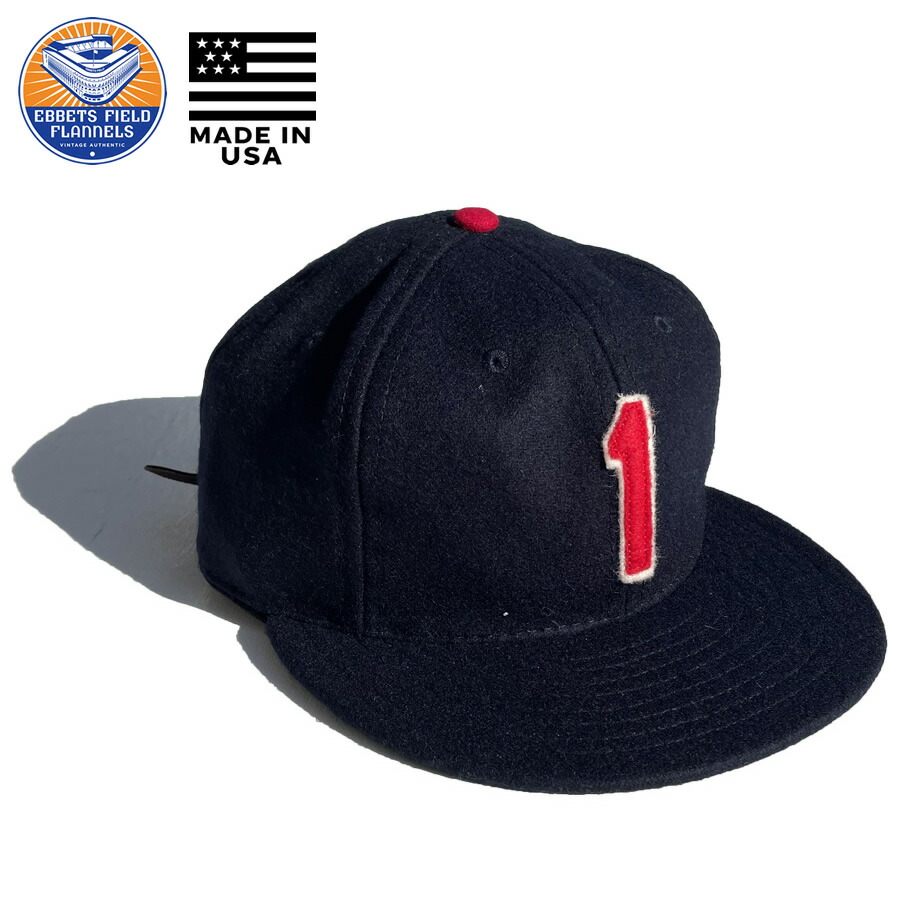 EBBETS FIELD FLANNELS(エベッツ) / 帽子 ベースボールキャップ ウール USA製 / 1 OZZIE SMITH SIGNATURE SERIES BALLCAP / NAVY / メンズ オジースミス ネイビー アメリカ製