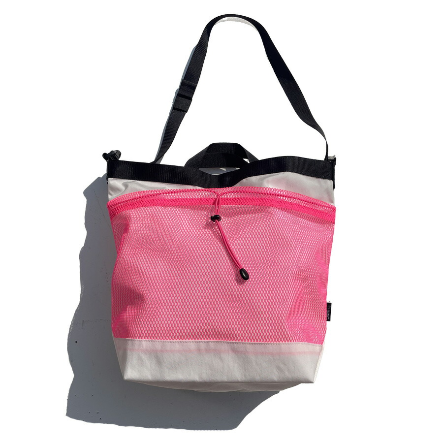 AXESQUIN(アクシーズクイン) / 2WAY トートバッグ / NYLON 2WAY TOTE BAG - WHITE x PINK / 320008 / メンズ ホワイト ピンク