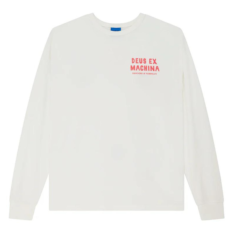 DEUS EX MACHINA ( デウスエクスマキナ ) / ロンT 長袖Tシャツ / KUMBAYA LS TEE - VINTAGE WHITE / D261MLT546 / メンズ ホワイト 白 ロゴ
