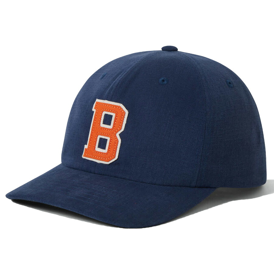 [正規取扱店] BRIXTON ブリクストン / スナップバックキャップ 帽子 / BIG B MP CAP - MIDNIGHT BLUE / ORANGE / 11158-MNBOR ロゴ シンプル ブルー ネイビー