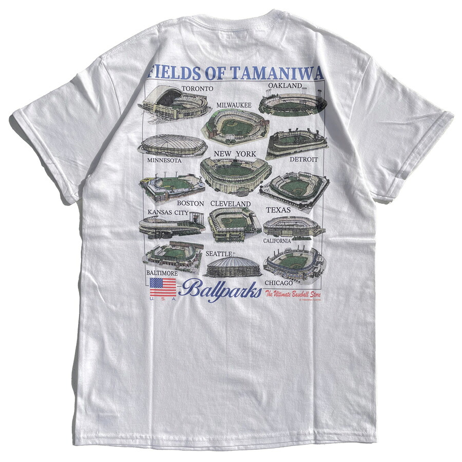 TAMANIWA (タマニワ) / 半袖Tシャツ / BALL PARKS TEE - WHITE / TMNW-228 / メンズ ホワイト 白 ベースボールパーク 野球 スポーツ