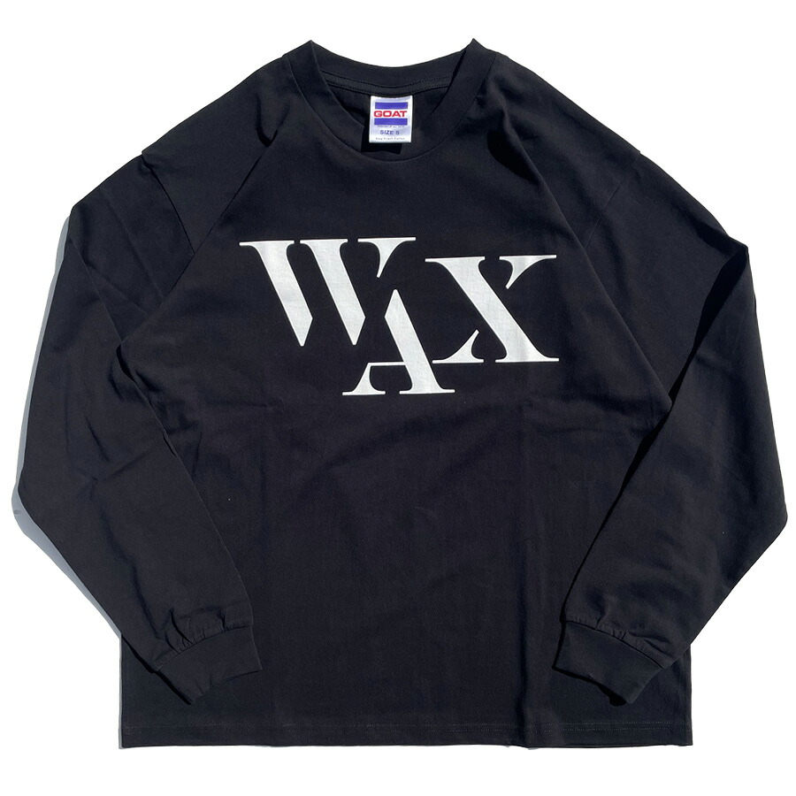 WAX(ワックス) / 厚手 長袖Tシャツ ロンT / WAX LONG TEE for GOAT - BLACK / WX-0518 / メンズ THM ブラック 黒 ロゴ 7.oz 7オンス