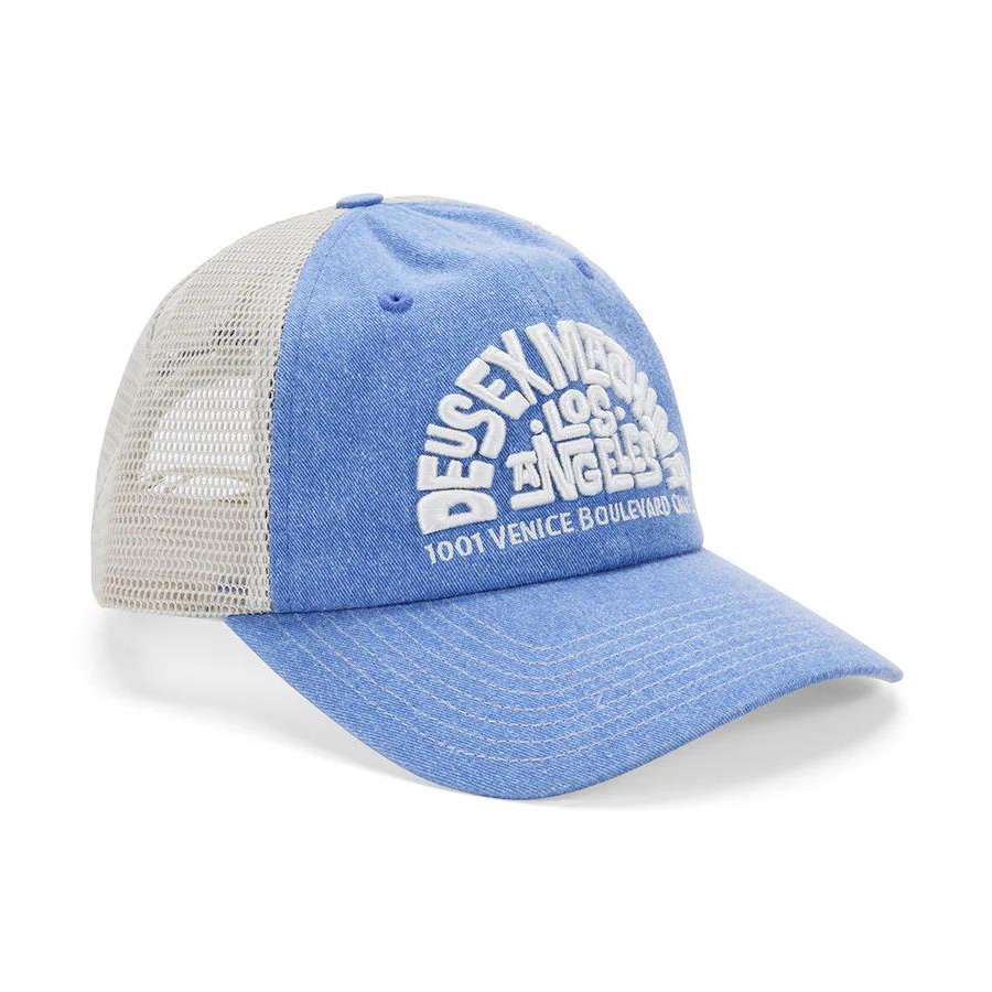 DEUS EX MACHINA ( デウスエクスマキナ ) メッシュキャップ 帽子 / LOS ANGELES ADDRESS TRUCKER - BONNIE BLUE / D261MHA576 メンズ レディース ロゴ ブルー