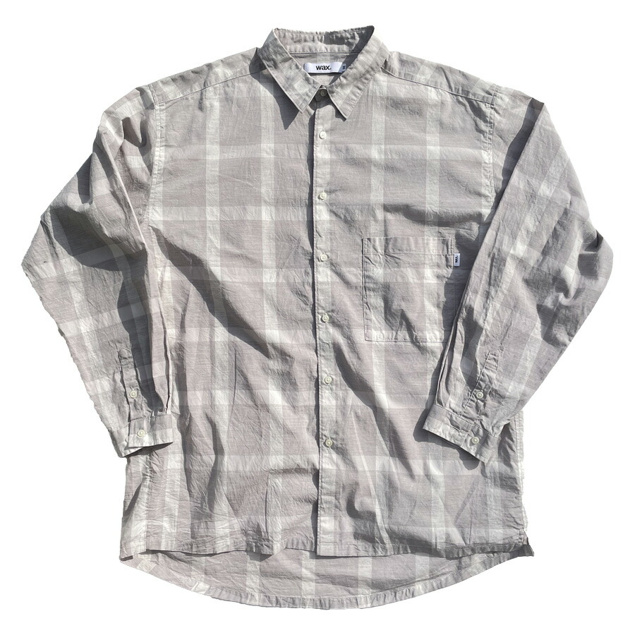 WAX(ワックス) / 長袖チェックシャツ / CHECK SHIRTS - GRAY / WX-0496 / メンズ THM 日本製 グレー