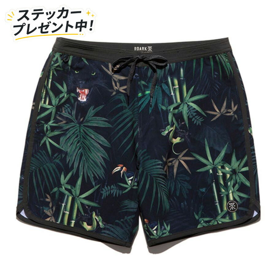 ステッカープレゼント! ROARK (ロアーク) / 水陸両用 街履きボードショーツ / CHILLER JUNGLE ATTACK - HYBRID BLACK / RB309-BLK / メンズ 大人カジュアル 父の日 ギフト|タータスストアー大阪