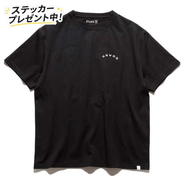 ステッカープレゼント！ ROARK (ロアーク) / 半袖Tシャツ 厚手 / "WAYWARD YOUTH" 14oz H/W TEE - BLACK / RTJHW1202 / メンズ 黒 ブラック ロゴ アウトドア スポーツ レジャー 父の日 ギフト｜タータスストアー大阪