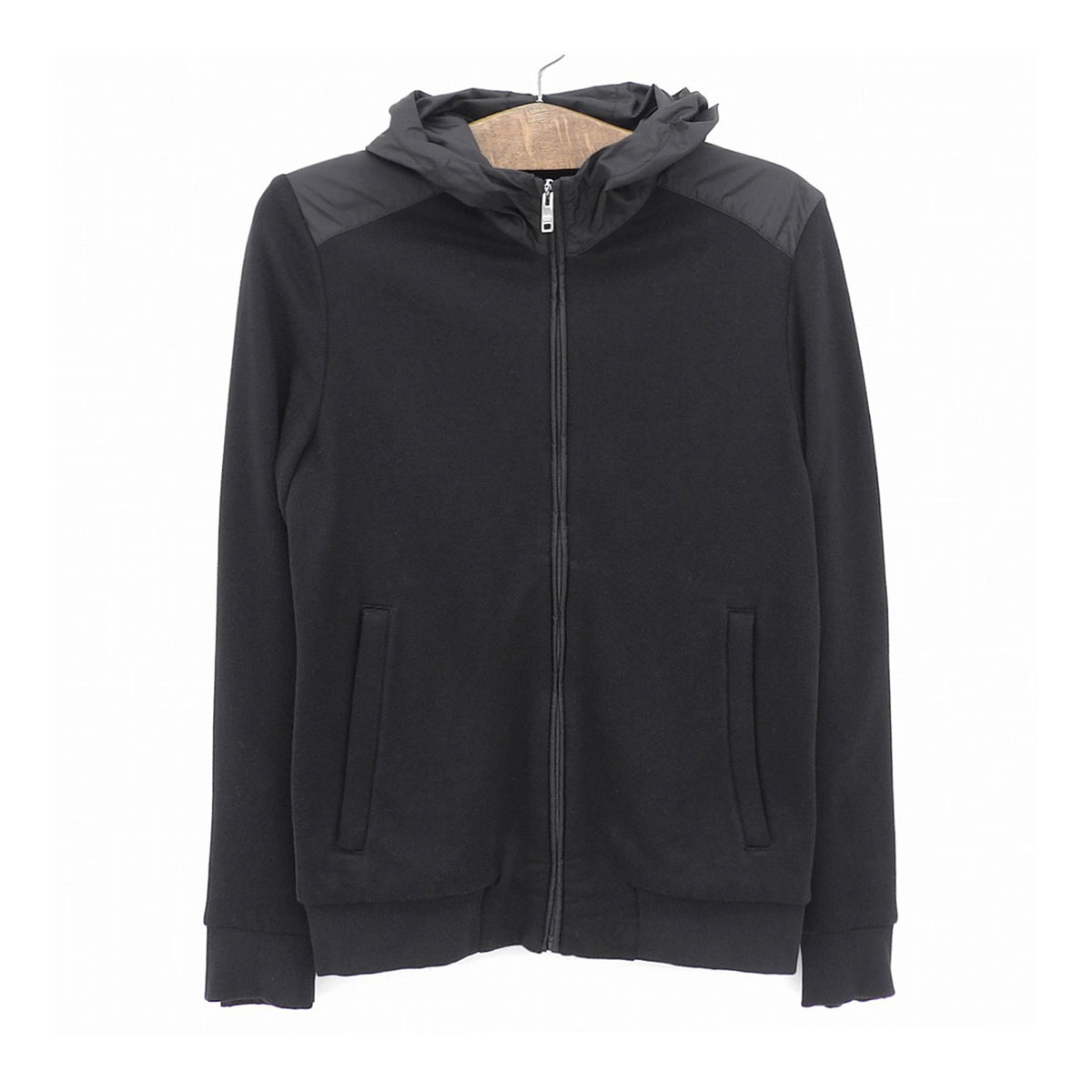 PRADA ブラック ナイロンパーカー size36 中古・古着通販】PRADA (プラダ) ナイロンハーフジップパーカー