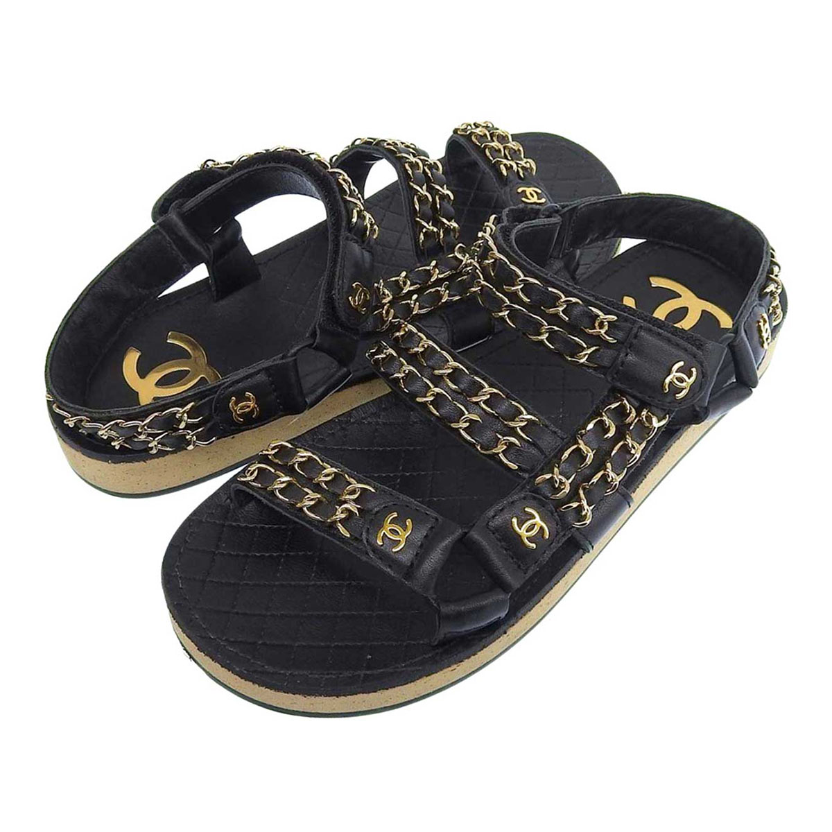 【太めのベルトがゴージャス☆】 CHANEL サンダル 210.jpg