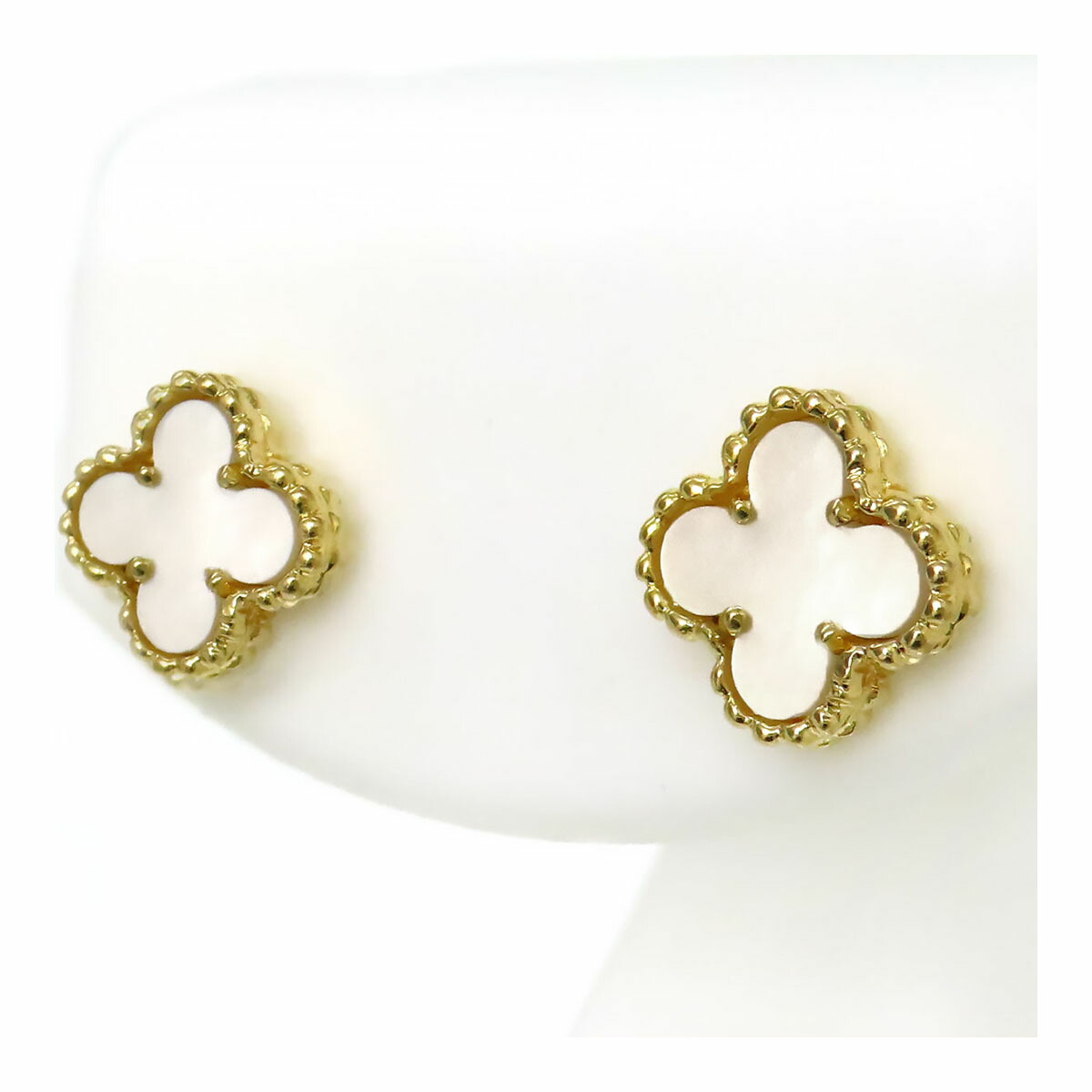 美品　Van Cleef & Arpels アルハンブラ ピアス　タイガーアイ Van Cleef and Arpel] Vintage Alhambra Gold Tiger Eye ピアス