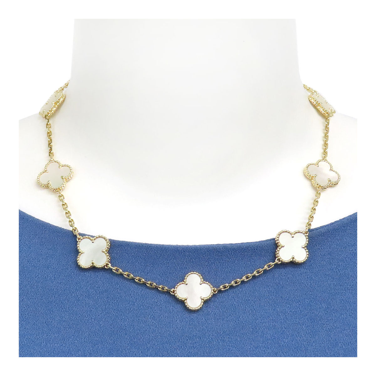 未使用品Van Cleef & Arpelsカルセドニーヴィンテージアルハンブラ Van Cleef & Arpels ヴィンテージ アルハンブラ ネックレス