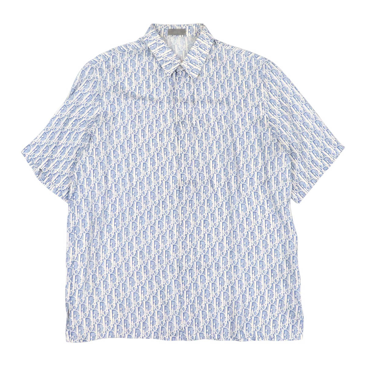 ディオール オブリーク ショートスリーブ シルク シャツ ディオールオム 193C545A5872 メンズ ブルー Dior 【中古】 【アパレル・小物】 60,434円