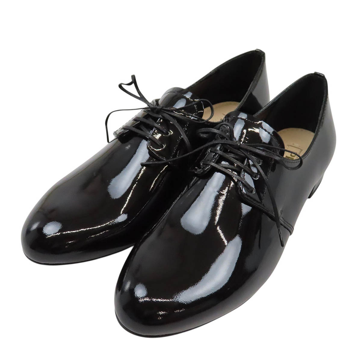 プラダ エナメル レースアップシューズ レディース ブラック PRADA 【中古】 【アパレル・小物】