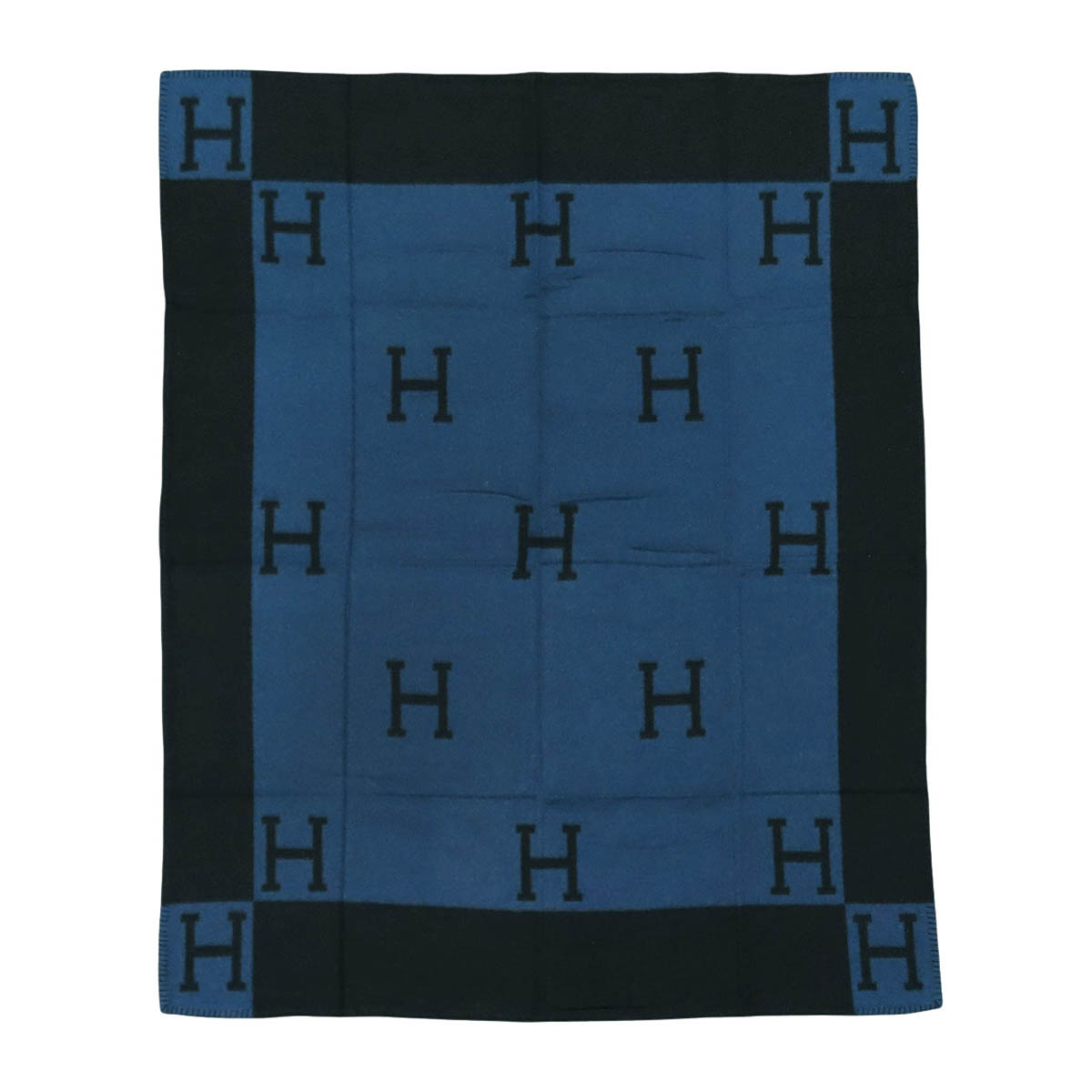 エルメス アヴァロン 毛布 ユニ一発やる 米国海軍 黒いこと HERMES 【中古】 【御召しもの・小物】