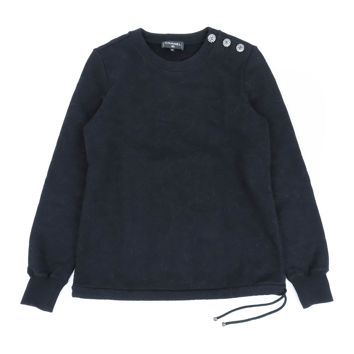 シャネル ココマーク カメリア刺しゅう 汗水 P59465K07820 レディース 黒いこと CHANEL 【中古】 【御召しもの・小物】