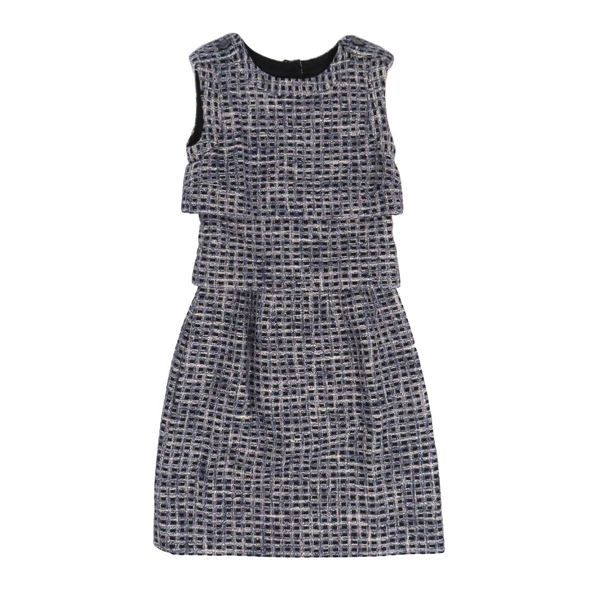 シャネル ココマーク ラメ ツィード ノースリーブ 衣装 P53373V40021 レディース 青色系 CHANEL 【中古】 【お召しもの・小物】