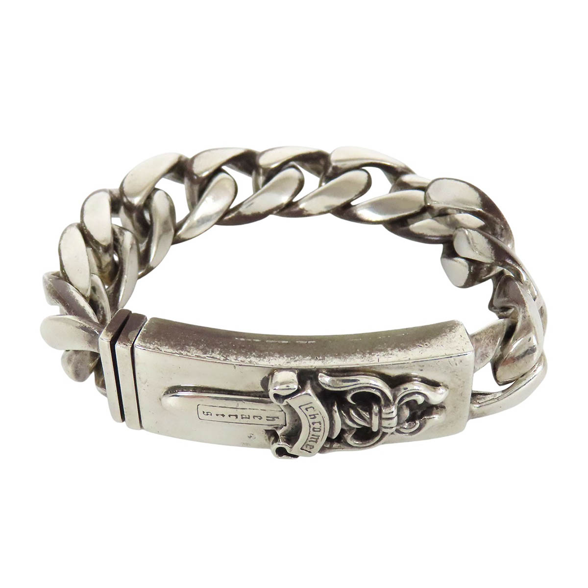 クロムハーツ ダガー ID 腕輪 11繋がり 仕切り状付き添い人 Sterling ユニ一発やる CHROME HEARTS 【中古】 【御召しもの・小物】