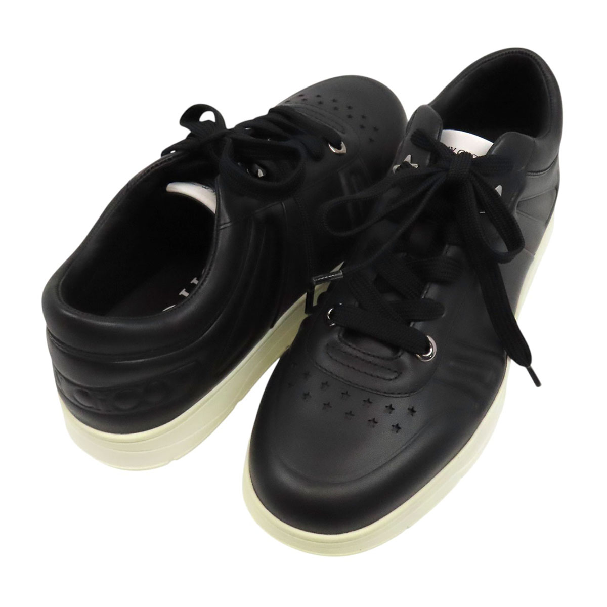 ジミーチュウ HAWAII なめし革 スニーカー メンズ 黒いこと JIMMY CHOO [美品] 【中古】 【お召しもの・小物】