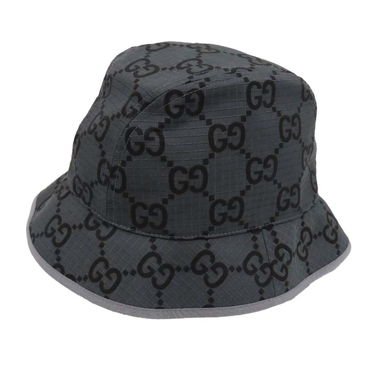 グッチ GGスプリーム 井戸釣瓶かぶり笠 768378 ユニ一発やる 薄墨色 GUCCI [美品] 【中古】 【御召しもの・小物】