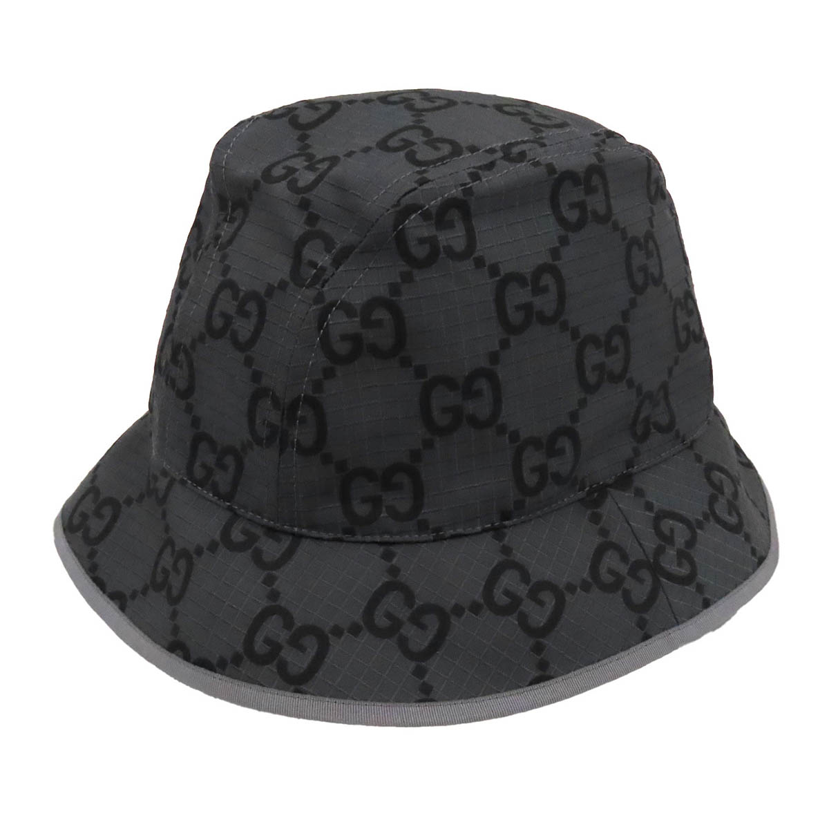 グッチ GGスプリーム 井戸釣瓶かぶり笠 768378 ユニ一発やる 薄墨色 GUCCI [美品] 【中古】 【御召しもの・小物】