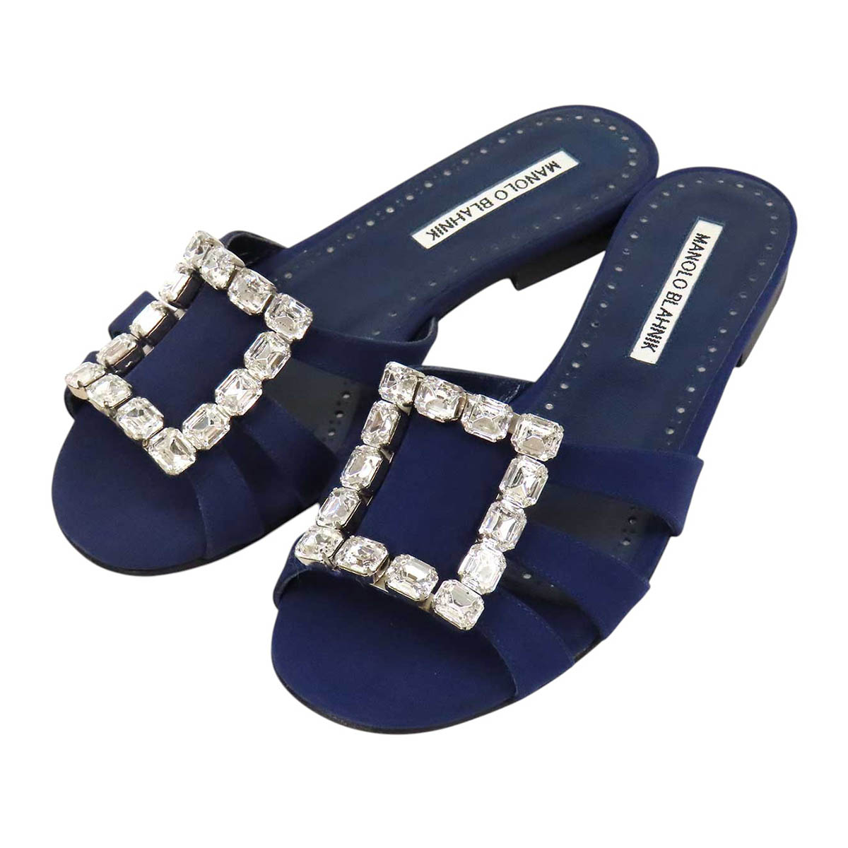 マノロブラニク ILUNAFLAT イルナ 平ったい ミュール レディース 米国海軍 MANOLO BLAHNIK 【中古】 【御召しもの・小物】
