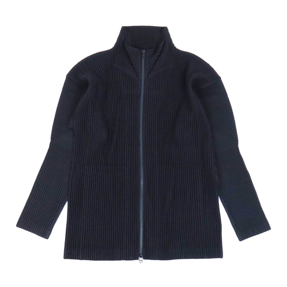 イッセイミヤケ HOMME PLISSE オム プリッセ 筋目 ジップアップ 上衣 メンズ 米国海軍 ISSEY MIYAKE 【中古】 【御召しもの・小物】