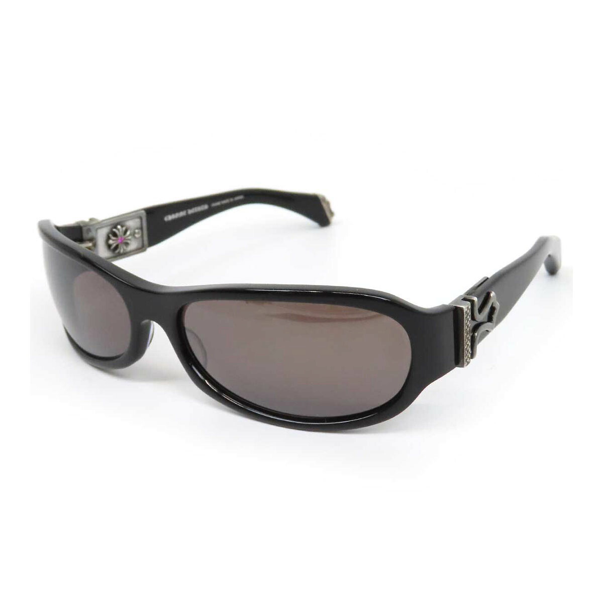 クロムハーツ THUNDER HEAD フレアテンプル 金剛石 黒眼鏡 60P金剛石 ユニ一発やる 黒いこと CHROME HEARTS 【中古】 【御召しもの・小物】