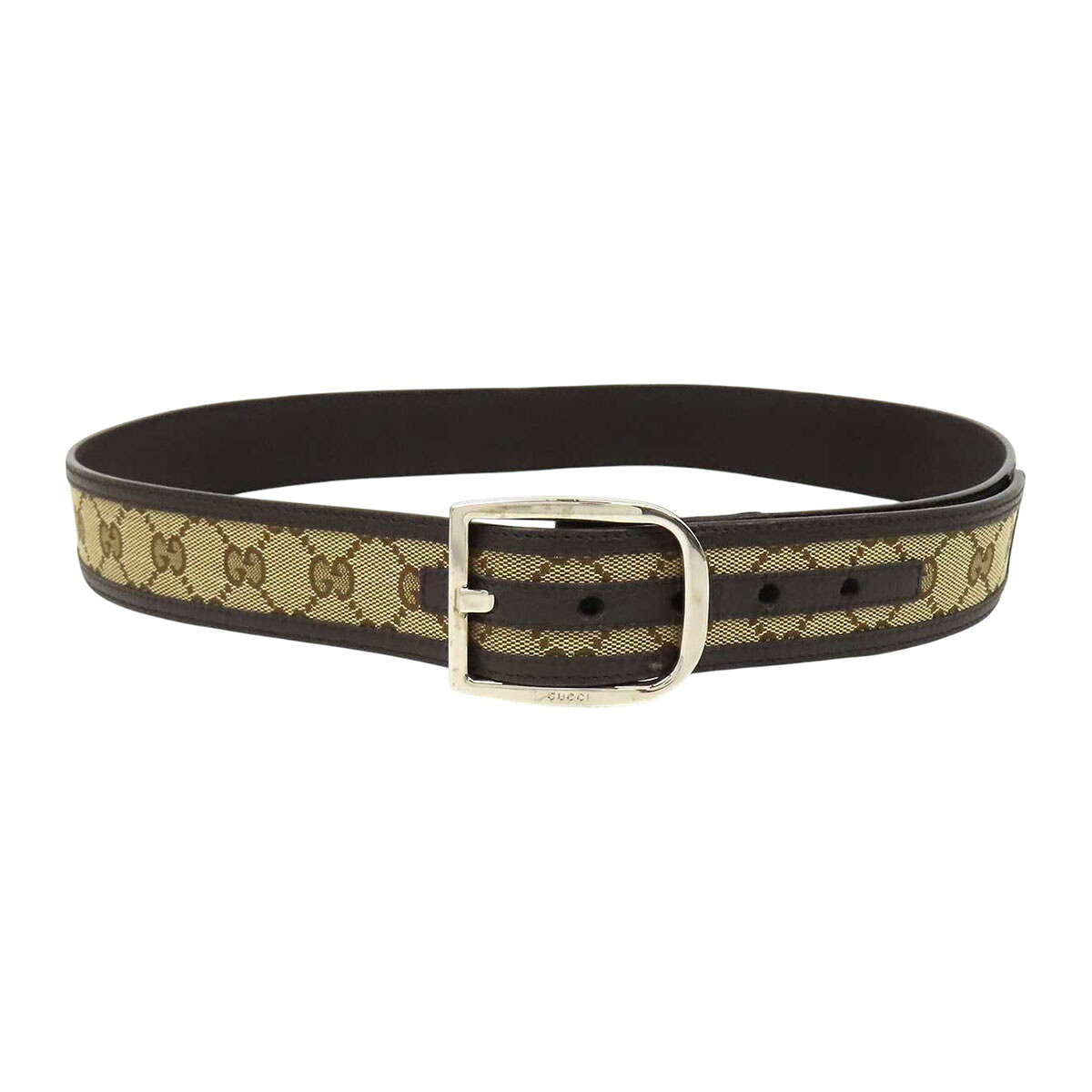 グッチ GG 帆布 なめし革 胴締め 100 449716 ユニ一発やる ベージュ 赤銅色 GUCCI 【中古】 【御召しもの・小物】