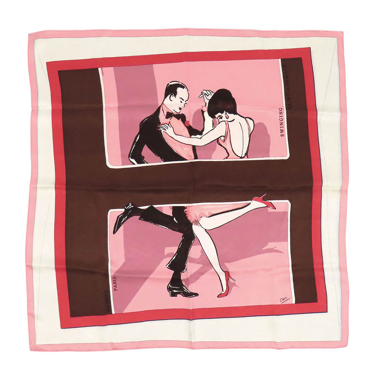 エルメス カレ 70 SWINGING SAINT GERMAIN ユニ一発やる サクラ色 HERMES 【中古】 【御召しもの・小物】