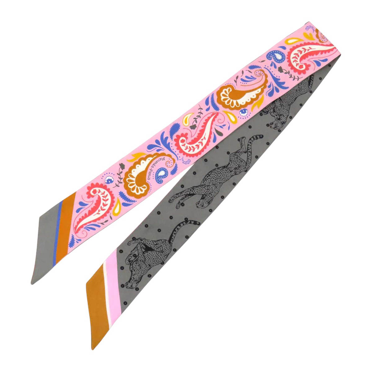 エルメス ツイロバート・エドワード・リー GUEPARDE BANDANA ユニ一発やる サクラ色 HERMES 【中古】 【御召しもの・小物】