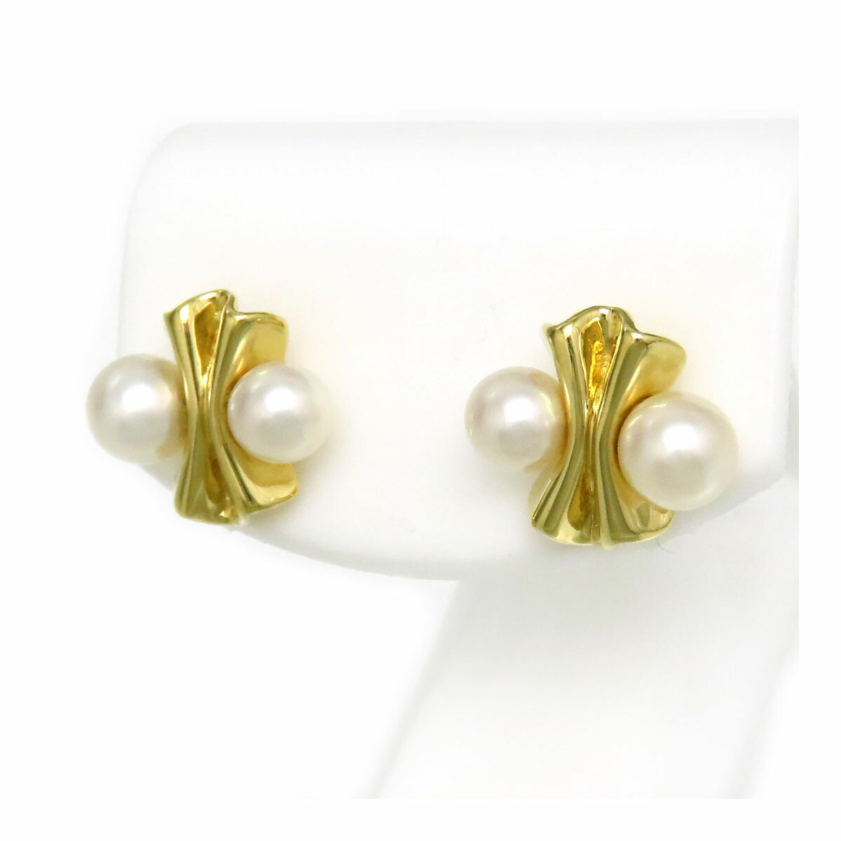 楽天市場】【送料無料】【中古】 MIKIMOTO ミキモト K18 ピアス リボン