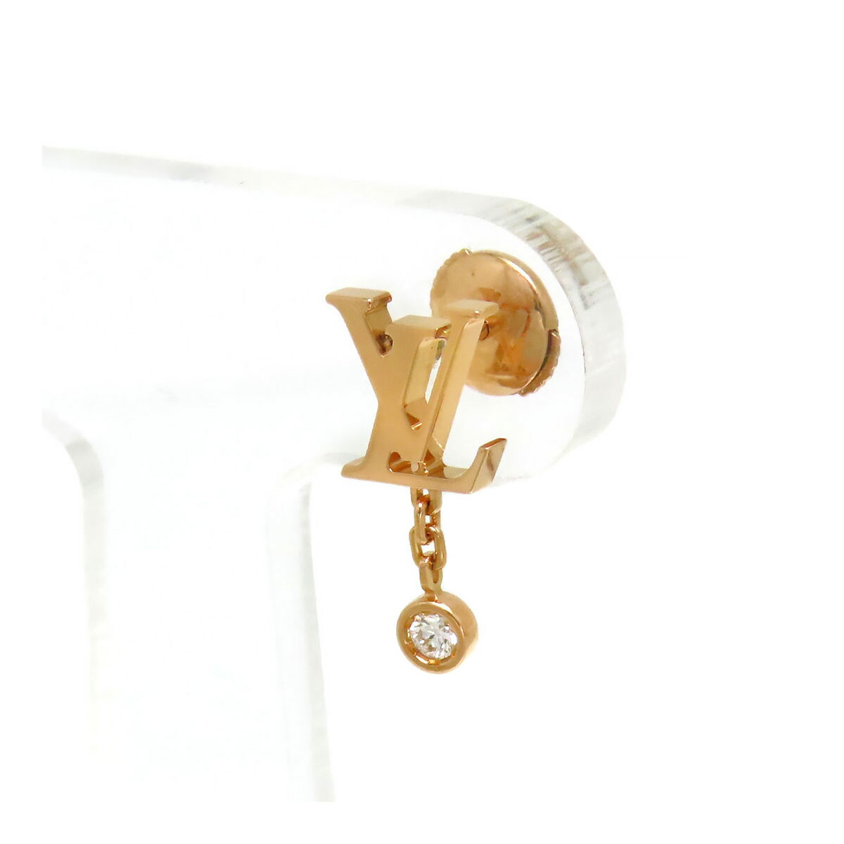 ルイヴィトン イディール お花 ピアス 片耳用 Q96549 金750 (K18PG) ユニ一発やる LOUIS VUITTON [美品] 【中古】 【宝飾品】