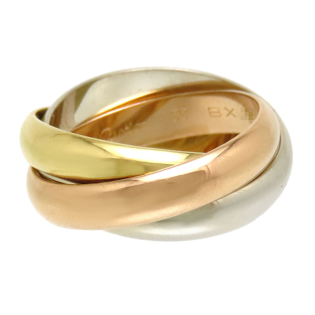 カルティエ トリニティ リング MM #53 750 (K18YG K18WG K18PG) レディース CARTIER [美品] 【中古】 【ジュエリー】