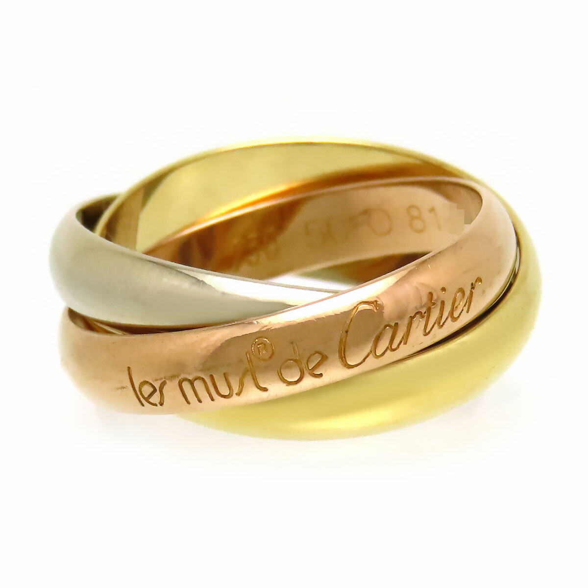 カルティエ トリニティ リング #50 750 (K18YG K18WG K18PG) レディース CARTIER [美品] 【中古】 【ジュエリー】 134,440円