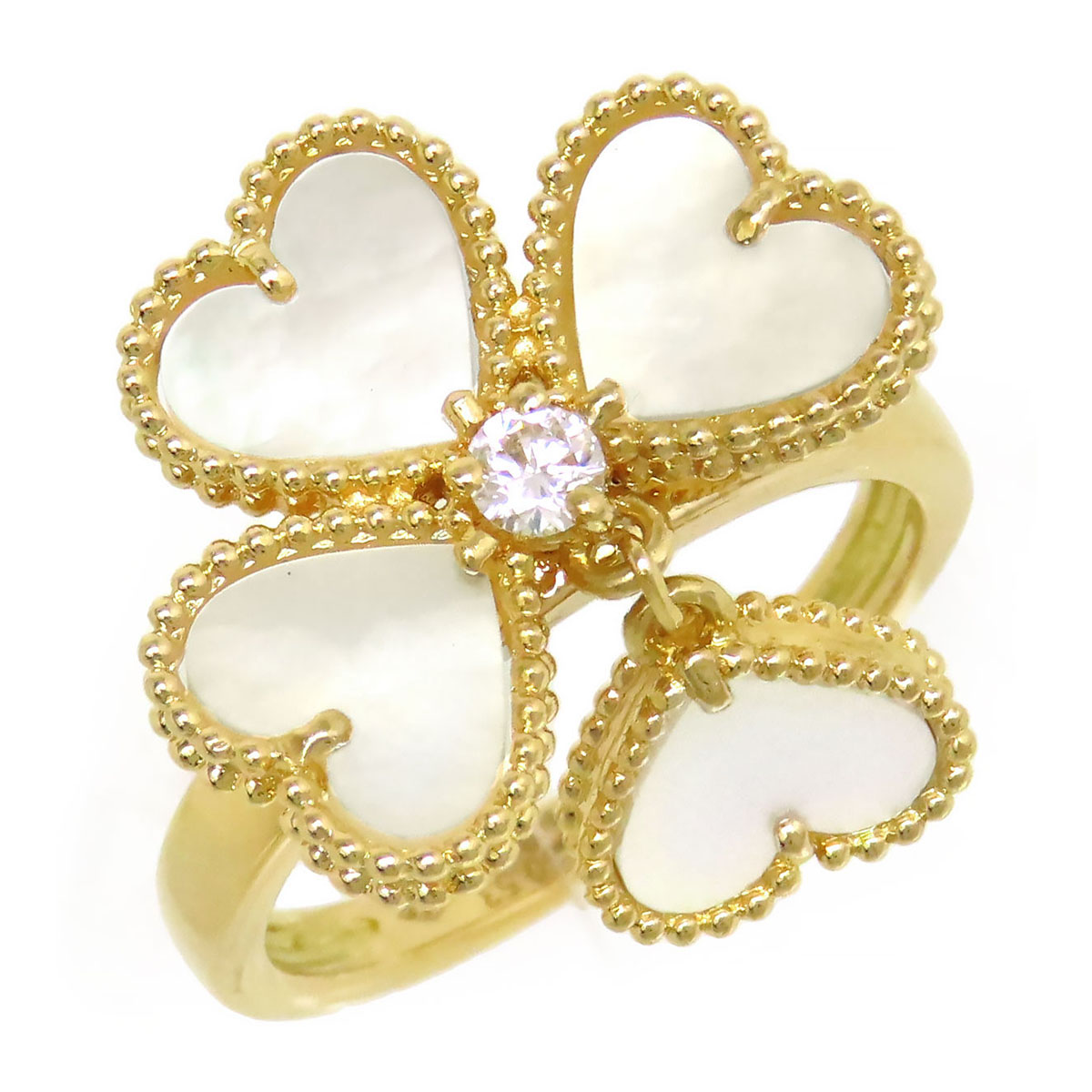 ヴァンクリーフ＆アーペル スウィート アルハンブラ エフイヤージュ リング #53 VCARN5P300 750 (K18YG) レディース Van Cleef & Arpels [美品] 【中古】 【ジュエリー】