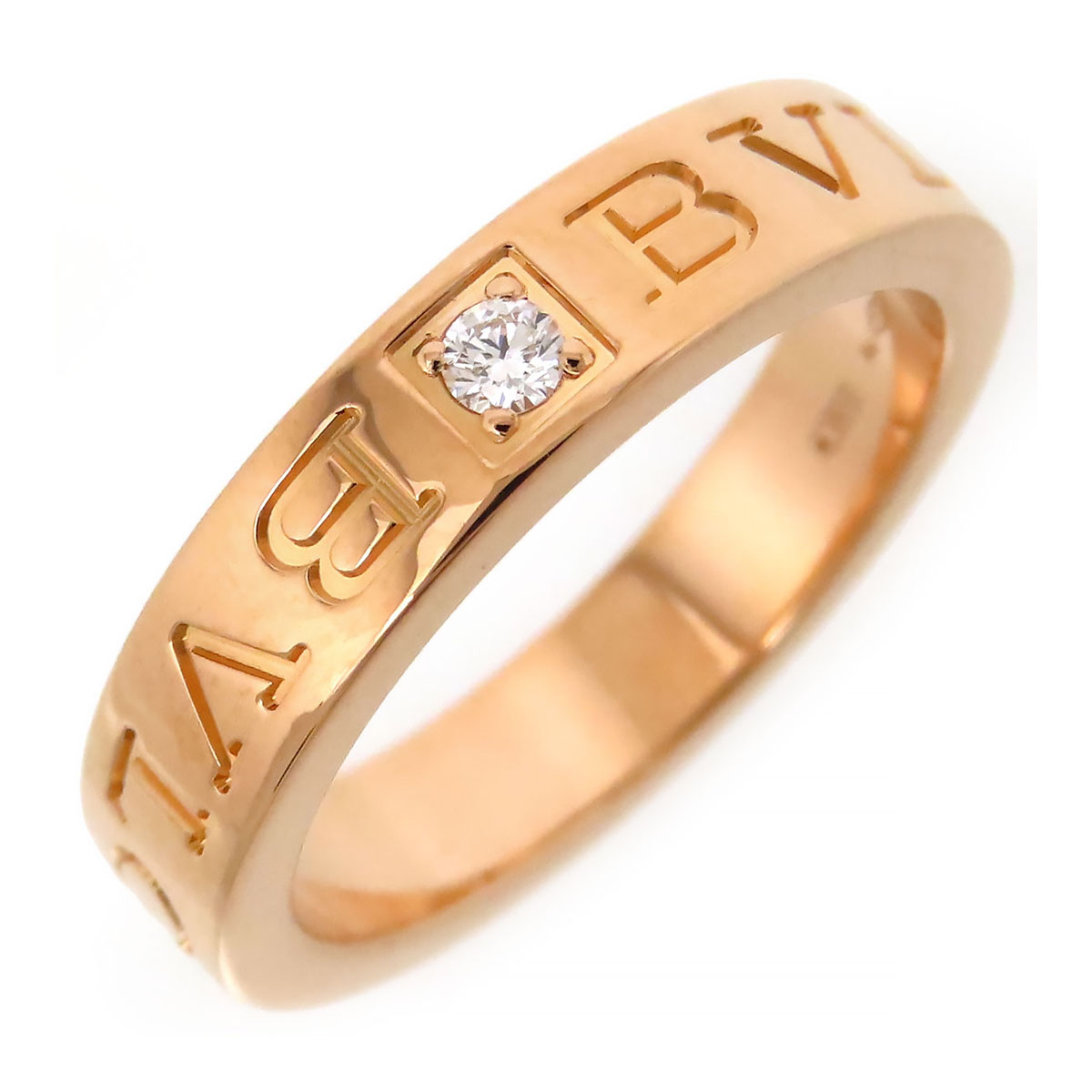 ブルガリ ダブルロゴ リング #12 341823 Au750 (K18PG) レディース BVLGARI [美品] 【中古】 【ジュエリー】