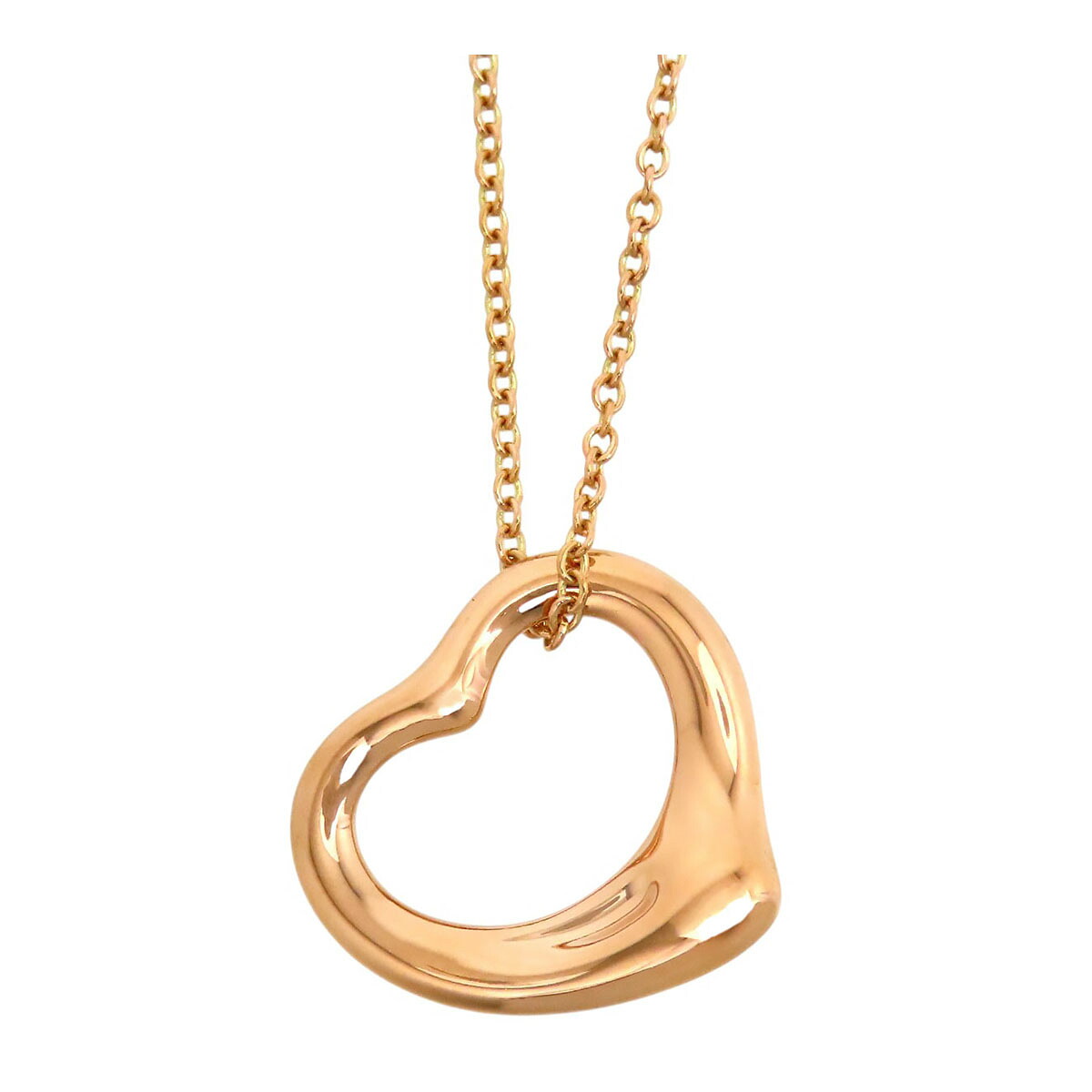 ティファニー オープンハート ネックレス 750 (K18PG) レディース TIFFANY&Co. [美品] 【中古】 【ジュエリー】｜TS Trading Co Ltd
