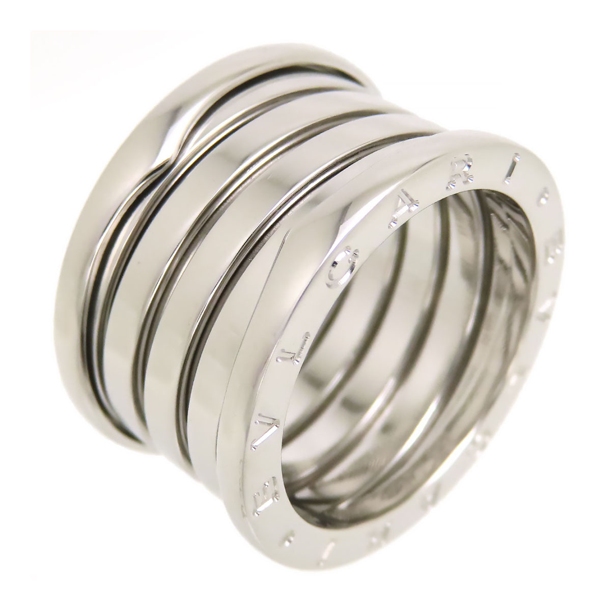 ブル小峡谷 ビーゼロワン 輪っか L #56 金750 (K18WG) ユニ一発やる BVLGARI [美品] 【中古】 【宝飾品】