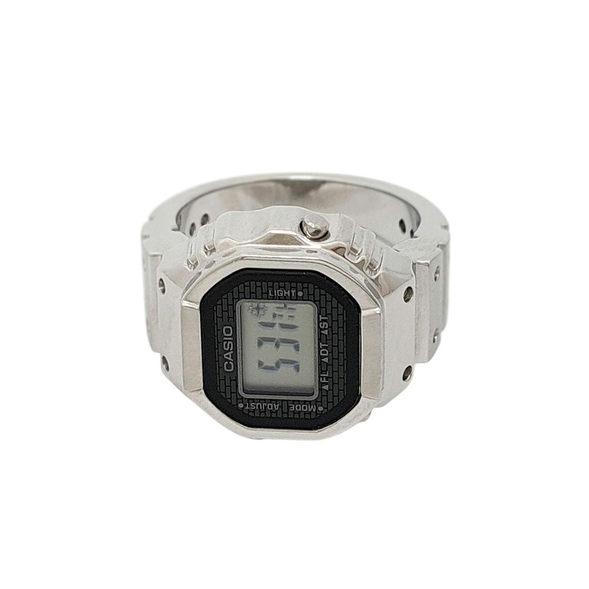 カシオ リングウォッチ CRW-001-1JR クオーツ ステンレススティール メンズ ボーイズ CASIO 【中古】 【時計】｜TS Trading Co Ltd