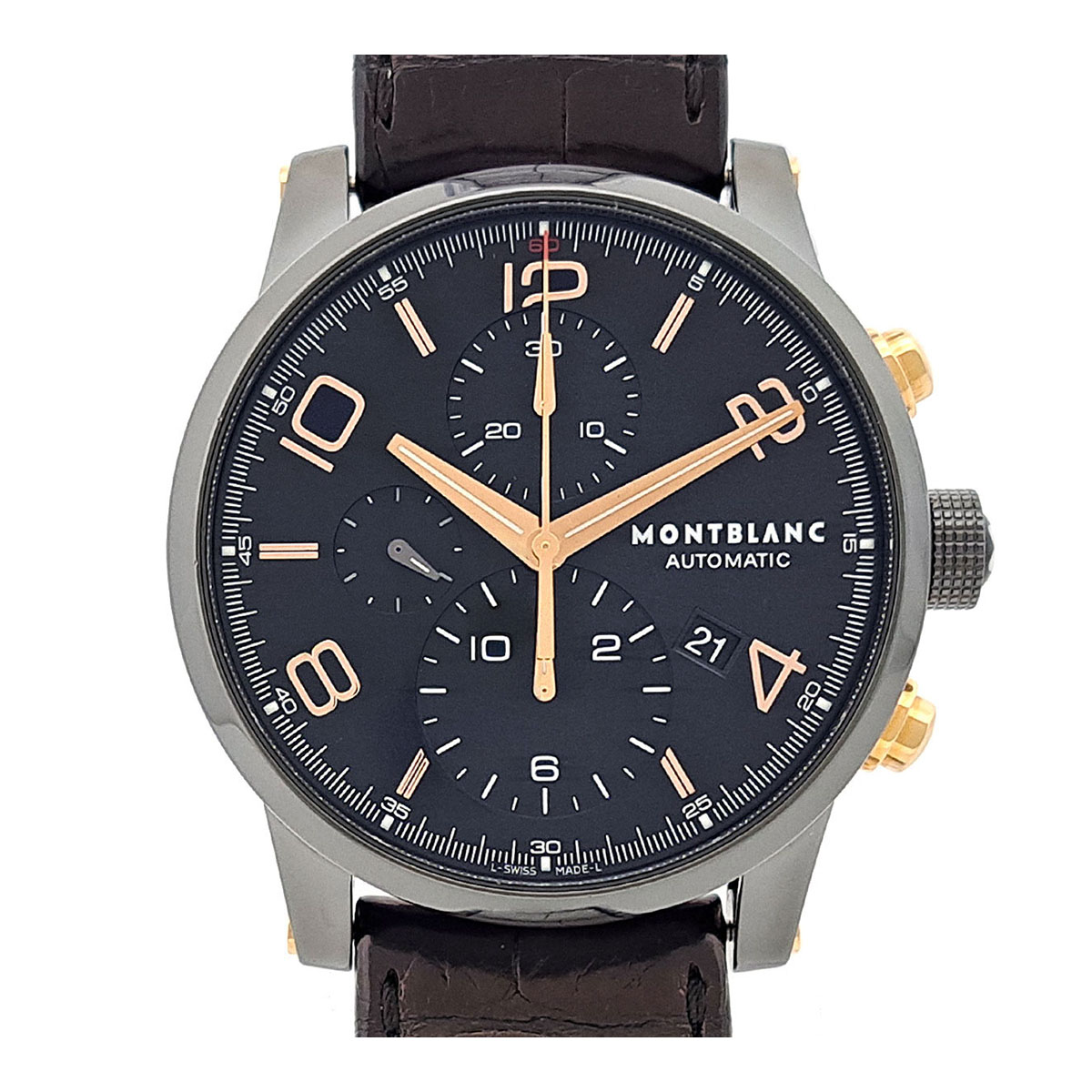 モンブラン タイムウォーカー クロノグラフ 7187 自動巻き ステンレススティール ゴールドメッキ メンズ MONTBLANC 【中古】 【時計】｜TS Trading Co Ltd