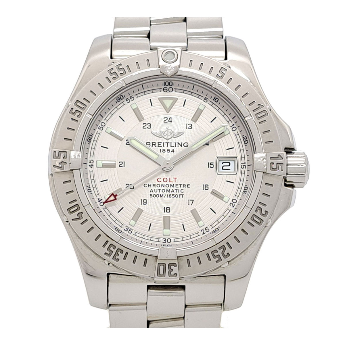 ブライト輪っか コルト A17380 自動小銃一巻き ステンレス鋼スチール写真 メンズ BREITLING 【中古】 【時辰儀】